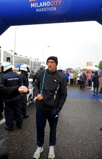 50 anni e non sentirli. Il 15 aprile  il capitano partecipa alla Maratona di Milano.Fotogramma